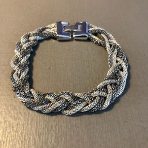 Banana Republic Silver Braided Bracelet